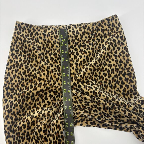 Vintage 90’s Leopard Print Velvet High Rise Flare Pants Womens Size 8 - Picture 7 of 8